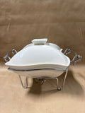 Godinger Sienna Angled White Chafing Dish With Holder