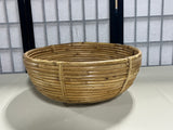 Coiled Pencil Reed/Bamboo Round Basket