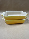 Pair Of Le Creuset Rectangle Yellow Ombré Baking Dishes