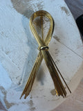 Wire Ribbon Gold Tone Brooch