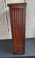 Split Bamboo 2-Drawer Vintage Cabinet with Adjustable Shelves