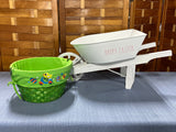 Easter Basket and Decorative Wheel Barrow