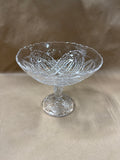 Slanted Clear Glass Pedestal Candy Dish
