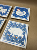 Farm Animal Ceramic Tiles - Set Of 4