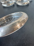 6-Piece F.B. Rogers Sterling Silver & Pressed Glass Coasters
