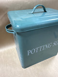 Potting Soil Green Metal Container