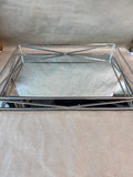 Rectangle Silver Vanity Mirror Tray