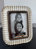 Antiqued & Crackled Cream Scalloped Studio Decor Heritage Home Tabletop Frame