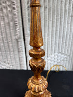 Pair of Berman Distressed Baroque Style Buffet Lamps (WORKS)