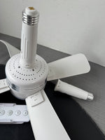 Bell + Howell Socket Breeze White Fan Light with Extender & Remote (WORKS) (2 AVAILABLE—PRICED INDIVIDUALLY AT $25 EACH)