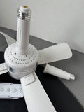 Bell + Howell Socket Breeze White Fan Light with Extender & Remote (WORKS) (2 AVAILABLE—PRICED INDIVIDUALLY AT $25 EACH)