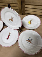 (B) Rainbow Mountain Christmas Reindeer Plates — 7