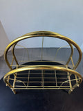 Lightweight Brass Vintage Divided Magazine Rack
