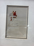 (A) Beach Patrol Framed Beach Art By Barbara Pappendick SIGNED