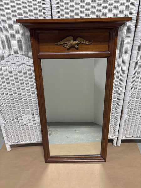 Rectangular Mirror with Top Shelf & Flying Eagle Embellishment