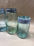 Blue Glass Vintage Jars - 4 Piece (B)