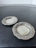Pair of S. Kirk & Son Inc. Floral Embossed Sterling Silver Butter Pat Trays