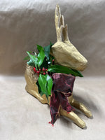 Gold Paper Mache Reindeer Center Piece