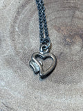 Silver Tone Necklace with Tiny Heart Pendant