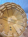 Round Woven Basket With Floral Fabric And Apple