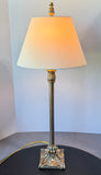 Metallic Resin Ornate Candlestick Buffet Lamp (WORKS)