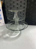 Anchor Hocking 3 Piece Tiered Cake Plate Set