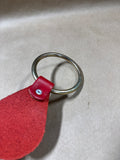 Brass Jingle Bell Hanger With Red Leather