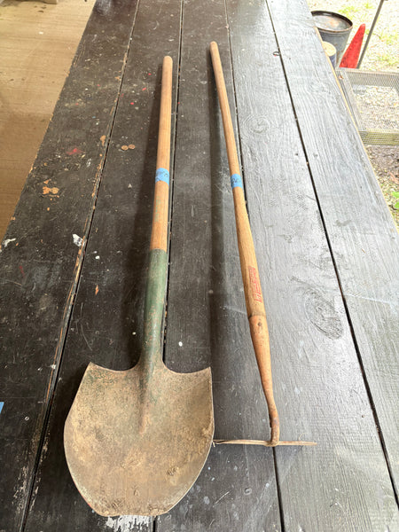 A-Garden Tool Lot, Hoe and Shovel