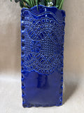 Studio Pottery Wall Pocket With Faux Floral Arrangement