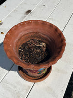 Painted Pot with Saucer