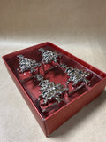 Lenox Silver Tone Christmas Ring Napkins - Set Of 4 // 3 Sets Available// PRICED INDIVIDUALLY (H)