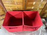 Red Collapsable Fabric Storage Cube/Bins, Set of 2