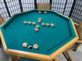 Oak Game Table  with (4) Rolling Chairs ***HEAVY ITEM***READ DETAILS ON PICK UP POLICY***