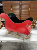 Large Red and Gold Decorative Metal Sled