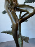Signed & Numbered Charles Cropper Parks Bronze & Marble Eve Sculpture