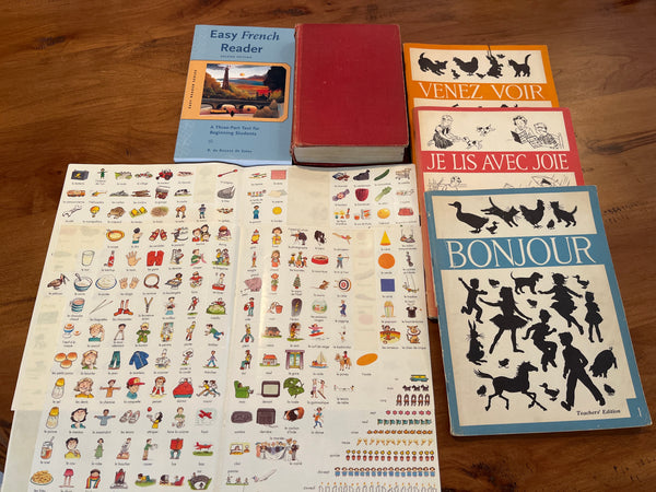 Homeschooling French Book Lot BB, 5 books & sticker sheets