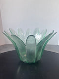 Large Green Glass Flower Bowl