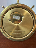 Seth Thomas Helmsman Ship’s Wheel Brass Clock & Barometer on Personalized Stand