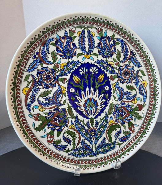 Turkish Hand Painted Boho Large Ceramic Platter or Tray