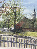 Randolph Carriage on The Green Williamsburg, VA by Nancy Hulshizer; Signed & Numbered (259/400) Plexiglass