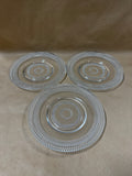 (A) Set Of 7 Clear Glass Hobnail Desert Plates