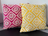 Pair of Vintage Accent Pillows with Intricate White Threadwork
