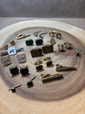 Large Lot of Gold Tone Cuff Links & Tie Tacks