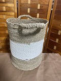 Woven Seagrass Style Storage Basket with Two Side Handles