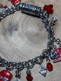 Red Hatter Bracelet with Magnetic Clasp