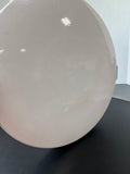 White Enamel Round Metal Serving Tray with Handles