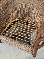Brown Rattan/Wicker Chair with Cushion