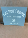 Pair Of Wooden Laundry Signs