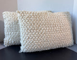 Pair of Cream Popcorn Knitted Throw Pillows