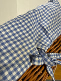 Red And Blue Gingham Lined Wicker Baskets - Pottery Barn Sabrina Baskets - Pair